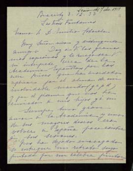 Carta de María de la Concepción Roca-Tallada y Castellano a Emili Cotarelo de agradecimiento por ...