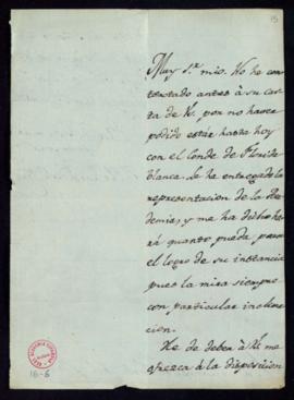 Carta del marqués de Santa Cruz a Manuel de Lardizábal y Uribe en la que le comunica que ha entre...