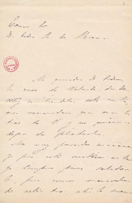 Carta y soneto de Juan Antonio Cavestany a Pedro [Antonio] de Alarcón para felicitarle por su san...