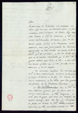 Minuta de la carta de Juan [de] Trigueros al duque de Alba en la que le informa sobre varias cues...