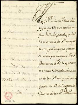 Oficio de los contadores, Juan Isidro Fajardo y Tomás Pascual de Azpeitia, al secretario, Francis...