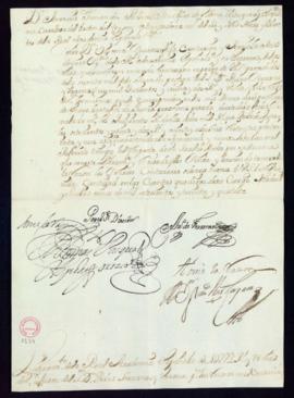 Orden del marqués de Villena del libramiento a favor de Pedro Serrano y Varona de 1222 reales y 2...