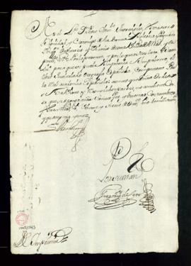 Licencia de impresión del tratado de la Ortografía española del vicario de Madrid, Pedro Clemente...