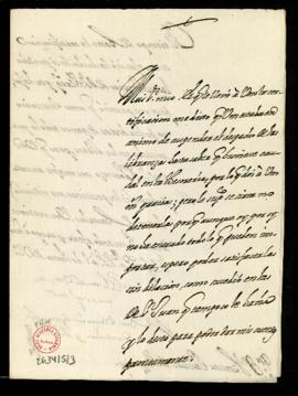 Carta de Vincencio Squarzafigo a Tomás Pascual de Azpeitia en la que le suplica que no detenga el...