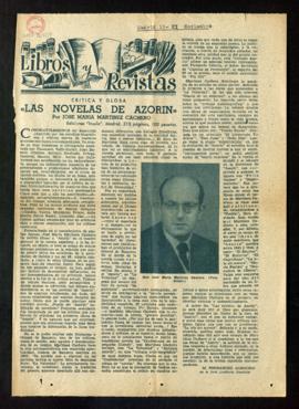 Las novelas de Azorín, por José María Martínez Cachero