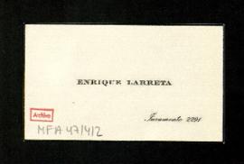 Tarjeta de visita de Enrique Larreta