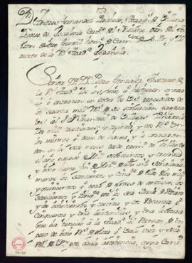 Orden del marqués de Villena del libramiento a favor de Manuel de Villegas y Piñateli de 2332 rea...