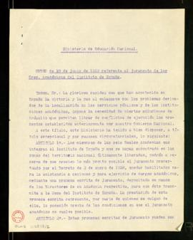Copia de la Orden de 10 de junio de 1939 referente al juramento de los académicos del Instituto d...