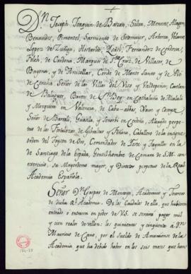 Libramiento de 1100 reales de vellón a favor de Mauricio de Cano, amanuense, y Pedro Arias, portero