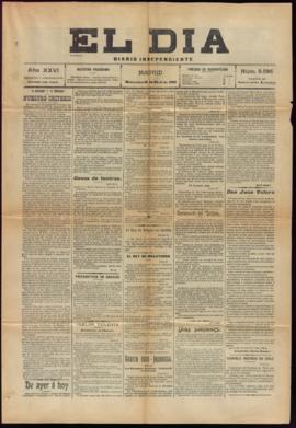 Ejemplar del diario El Día, del miércoles, 19 de abril de 1905, con una necrología de Juan Valera...