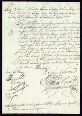 Orden del marqués de Villena de libramiento a favor de Tomás Pascual de Azpeitia de 1625 reales d...