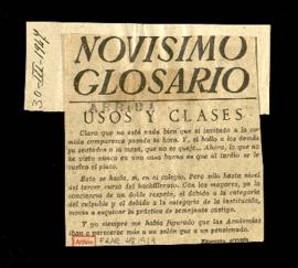 Novísimo glosario. Usos y clases, por Eugenio Montes