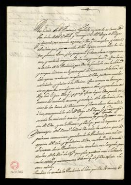 Minuta de la carta [de Vincencio Squarzafgio] a Pedro de Peralta Barnuevo en la que le agradece e...
