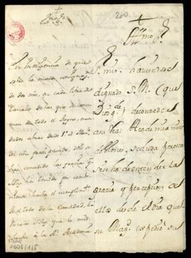 Carta del marqués de Villena [Juan Manuel Fernández Pacheco] al marqués de Campoflorido con la pr...