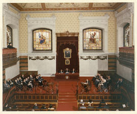 Vista panorámica del Salón de actos durante el discurso de Francisco Rico en el Día de la Fundaci...