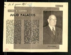 Recorte del diario ABC titulado Galería de escritores. Julio Palacios