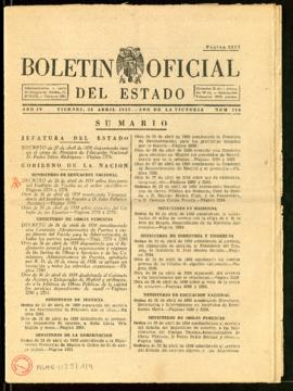 Boletín Oficial del Estado de 28 de abril de 1939