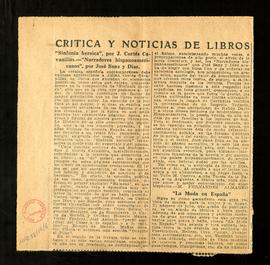 Sinfonía heroica, por J. Cortés Cavanillas. Narradores hispanoamericanos, por José Sanz y Díaz