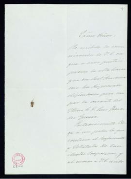 Carta de Manuel del Palacio al secretario, Manuel Tamayo y Baus, de agradecimiento a la Academia ...