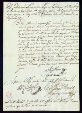 Orden del marqués de Villena de libramiento a favor de José Torrero y Marzo de 436 reales y 24 ma...