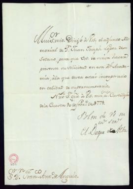 Carta del duque de Alba [Fernando de Silva y Álvarez de Toledo]  a Francisco Antonio de Angulo ad...
