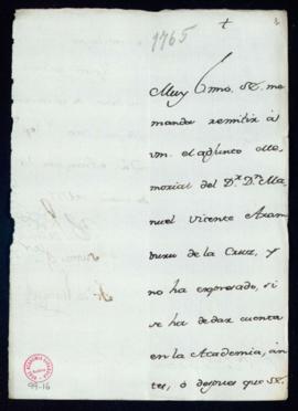Carta de Francisco de Viana a Francisco Antonio de Angulo con la que remite [de parte del duque d...