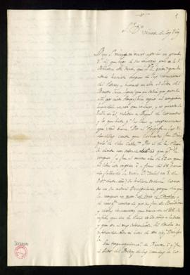 Carta de Alonso Cano a Vicente de los Ríos en la que le indica que hizo copiar las noticias que h...