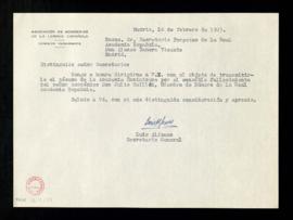 Carta de Luis Alfonso, secretario general de la Asociación de Academias de la Lengua Española, al...