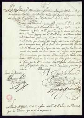 Orden del marqués de Villena de libramiento a favor de Juan de Ferreras de 12 750 reales de velló...