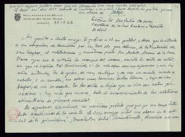 Carta de Salvador González Anaya a Julio Casares en la que le expresa las razones por las que no ...