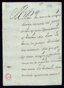 Carta de Francisco Manuel de la Mata a Vincencio Squarzafigo en la que le ruega que excuse su asi...