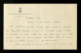 Carta de Narciso Alonso Cortés a Emilio Cotarelo en la que le envía la relación de los libros que...