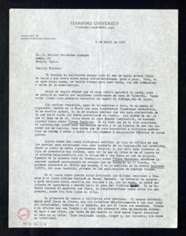 Carta de Ricardo Gullón a Melchor Fernández Almagro en la que le sigue trabajando en el modernism...