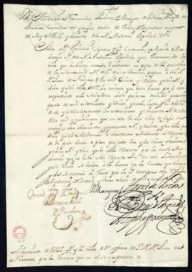 Orden del marqués de Villena de libramiento a favor de Juan de Ferreras de 1126 reales y 16 marav...