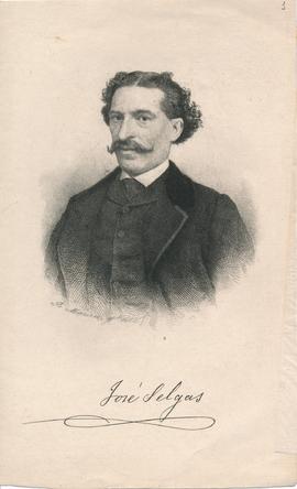 Retrato de José Selgas con autógrafo