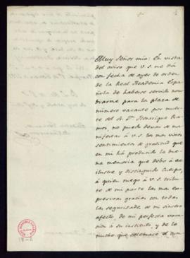 Carta de Martín Fernández de Navarrete a Juan Crisóstomo Ram[íre]z Alamanzón en la que ruega que ...