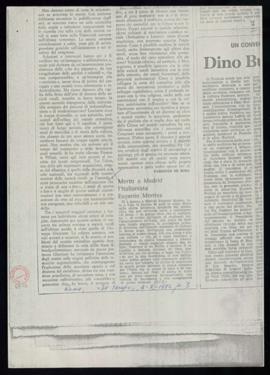 Fotocopia del recorte de prensa de Il Tempo con la noticia de la muerte de Eugenio Montes