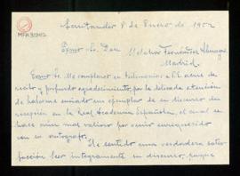 Carta de J. Bautista García a Melchor Fernández Almagro en la que le agradece el envío de un ejem...