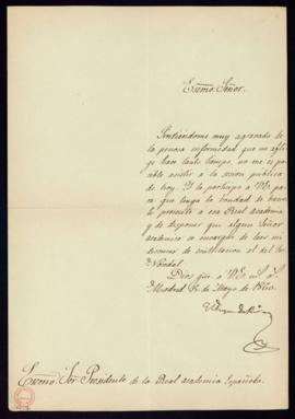 Carta del duque de Rivas al director [Francisco Martínez de la Rosa] en la que le pide que nombre...