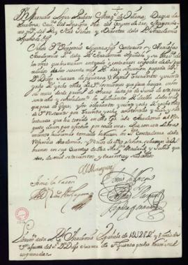 Orden del marqués de Villena del libramiento a favor de Diego Suárez de Figueroa de 1328 reales y...
