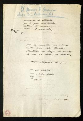 Texto manuscrito de la escena XI del acto 3.º de El nuevo don Juan