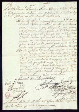 Orden del marqués de Villena de libramiento a favor de José Casani de 870 reales y 16 maravedís d...