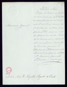 Carta de Pedro de Madrazo, secretario general del Consejo de Estado, a Leopoldo Augusto de Cueto ...