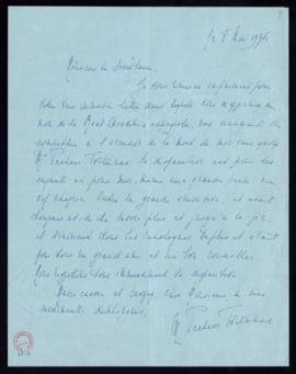 Carta de la viuda de Peeters-Fontainas al secretario en la que agradece el pésame recibido de la ...