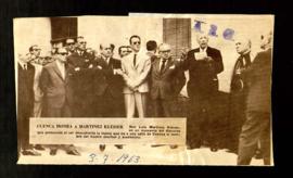 Recorte del diario ABC con una fotografía de un momento del discurso que pronunció Luis Martínez ...