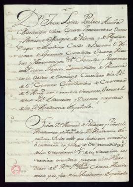 Orden de libramiento a favor de los herederos de José Casani de 1871 reales y 10 maravedís de vellón