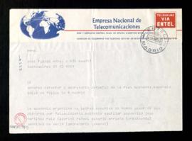 Telegrama de pésame de Rafael Alberto Arrieta y de Leónidas de Vedia, presidente y secretario gen...