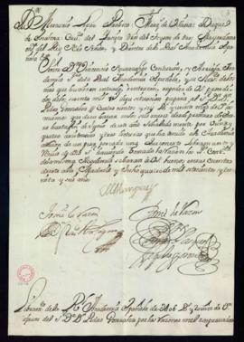 Orden del marqués de Villena del libramiento a favor de Pedro González de 406 reales y 20 maraved...
