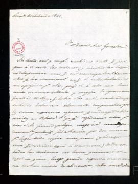 Carta de José Musso y Valiente a Francisco Antonio González en la que le invita a Lorca, le ofrec...