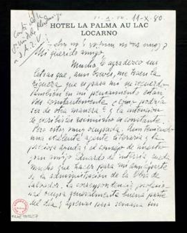 Fotocopia de la carta de Mimí a [Alonso Zamora Vicente] en la que le relata el trabajo administra...
